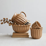 Decorative Object Reactive Glaze Flower Shaped Bowl // Butterscotch