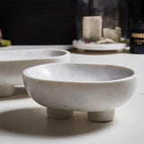 Decorative Object White Marble Footed Bowl // Small