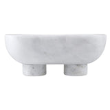 Decorative Object White Marble Footed Bowl // Small
