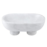 Decorative Object White Marble Footed Bowl // Small