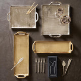 Decorative Trays Silver Aluminum Tray // Small