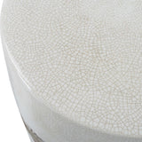 Outdoor Comanche White Ceramic Garden Stool