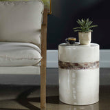 Outdoor Comanche White Ceramic Garden Stool