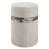 Outdoor Comanche White Ceramic Garden Stool