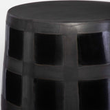 Benches, Ottomans & Stools Patchwork Gridded Black Garden Stool