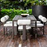 Outdoor Bolster Back White Outdoor Dining Chair