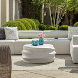 Outdoor Winded Outdoor White Coffee Table