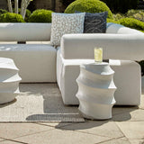 Outdoor Winded Outdoor White Accent Table