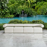Outdoor Bolster Back White Outdoor Corner Sofa