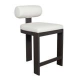Outdoor Bolster Back White Outdoor Counter Stool