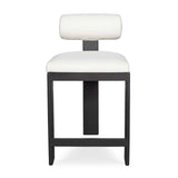Outdoor Bolster Back White Outdoor Counter Stool