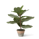 Faux Foliage Potted Faux Fiddle Fig Tree // 24"