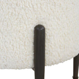 Furniture Arles Boucle Ottoman // White Shearling