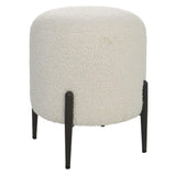 Furniture Arles Boucle Ottoman // White Shearling