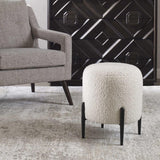 Furniture Arles Boucle Ottoman // White Shearling