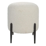 Furniture Arles Boucle Ottoman // White Shearling