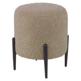 Furniture Arles Boucle Ottoman // Latte Shearling