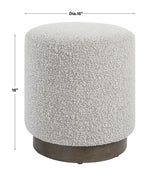 Furniture Avila Ottoman // Grey Boucle