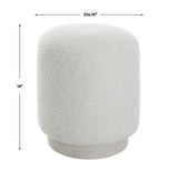 Furniture Avila Ottoman // White Shearling
