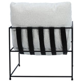 Furniture Black Strap Occasional Chair // Faux Shearling