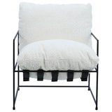 Furniture Black Strap Occasional Chair // Faux Shearling