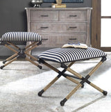 Furniture Braddock Navy Stripe Bench 24 W X 20 H X 16 D