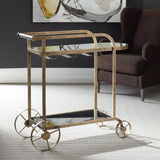Furniture Carrinho Antique Brass Bar Cart