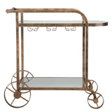 Furniture Carrinho Antique Brass Bar Cart