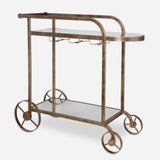 Furniture Carrinho Antique Brass Bar Cart