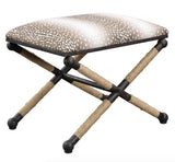 Furniture Wrapped Iron Fawn X-Bench 24 W X 20 H X 16 D