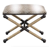 Furniture Wrapped Iron Fawn X-Bench 24 W X 20 H X 16 D