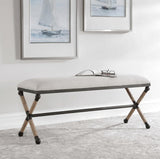 Furniture Wrapped Iron Oatmeal Bench 48 W X 21 H X 16 D