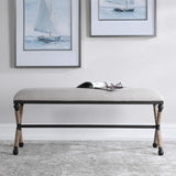 Furniture Wrapped Iron Oatmeal Bench 48 W X 21 H X 16 D