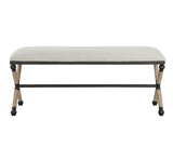 Furniture Wrapped Iron Oatmeal Bench 48 W X 21 H X 16 D