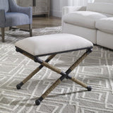 Furniture Wrapped Iron Oatmeal X-Bench 24 W X 20 H X 16 D