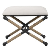 Furniture Wrapped Iron Oatmeal X-Bench 24 W X 20 H X 16 D