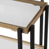 Furniture Black & Gold Glass Top Console