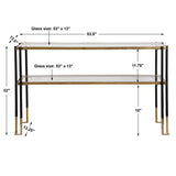 Furniture Black & Gold Glass Top Console