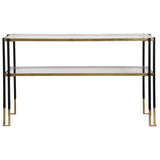 Furniture Black & Gold Glass Top Console