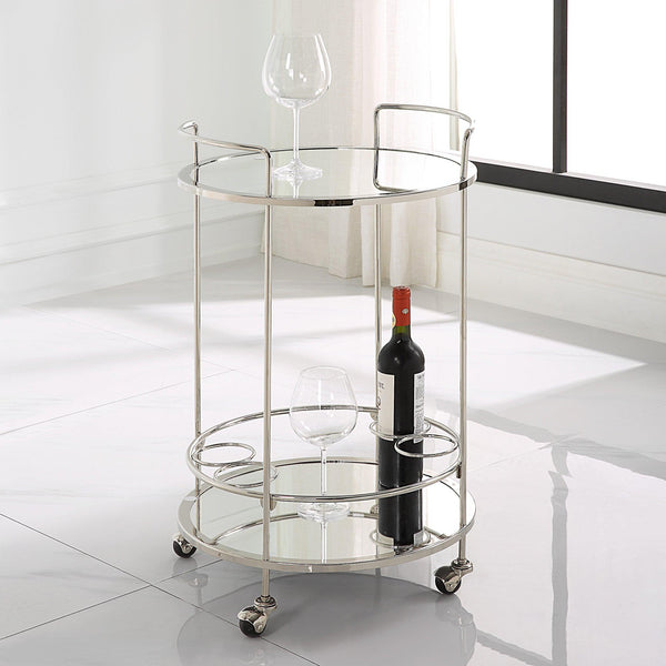 Wall Art Spritz Chrome Bar Cart
