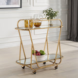 Furniture Swain Brass Serving Cart