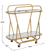 Furniture Swain Brass Serving Cart