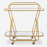 Furniture Swain Brass Serving Cart