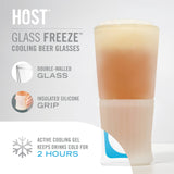 Glass FREEZE™ Cooling Beer Glasses - Frost - Set of 2