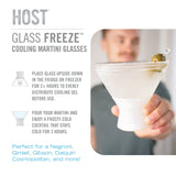 Glass FREEZE™ Cooling Martini Glasses - Frost - Set of 2