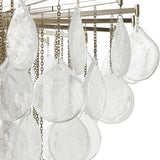 Goccia 6 Light Seeded Glass Pendant // Antique Silver
