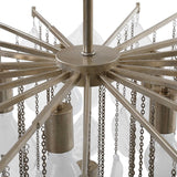 Goccia 6 Light Seeded Glass Pendant // Antique Silver