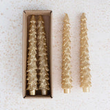 Candles & Matches Gold Winter Tree Taper Candles- Set of 2