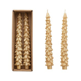 Candles & Matches Gold Winter Tree Taper Candles- Set of 2