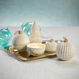 Holiday Candles Siberian Fir Porcelain Ornament Candle // Ribbed